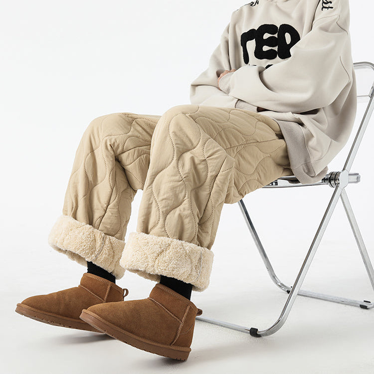 Men's Insulated Quilted Fleece-Lined Pants for Warmth-MODAUTLET