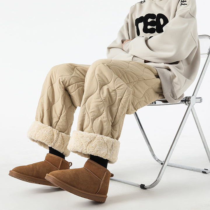 Men's Insulated Quilted Fleece-Lined Pants for Warmth-MODAUTLET