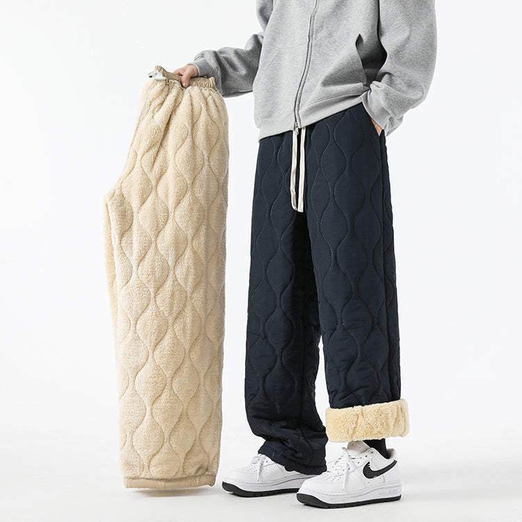 Men's Insulated Quilted Fleece-Lined Pants for Warmth-MODAUTLET