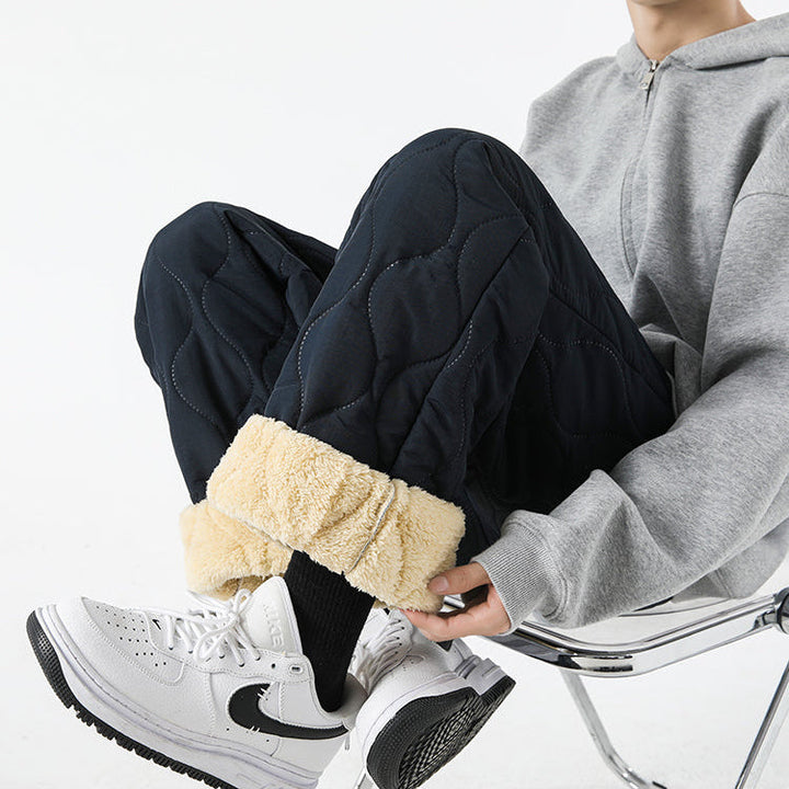 Men's Insulated Quilted Fleece-Lined Pants for Warmth-MODAUTLET