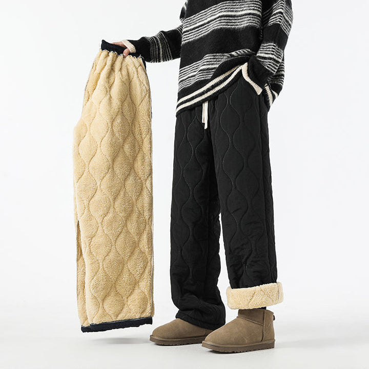Men's Insulated Quilted Fleece-Lined Pants for Warmth-MODAUTLET
