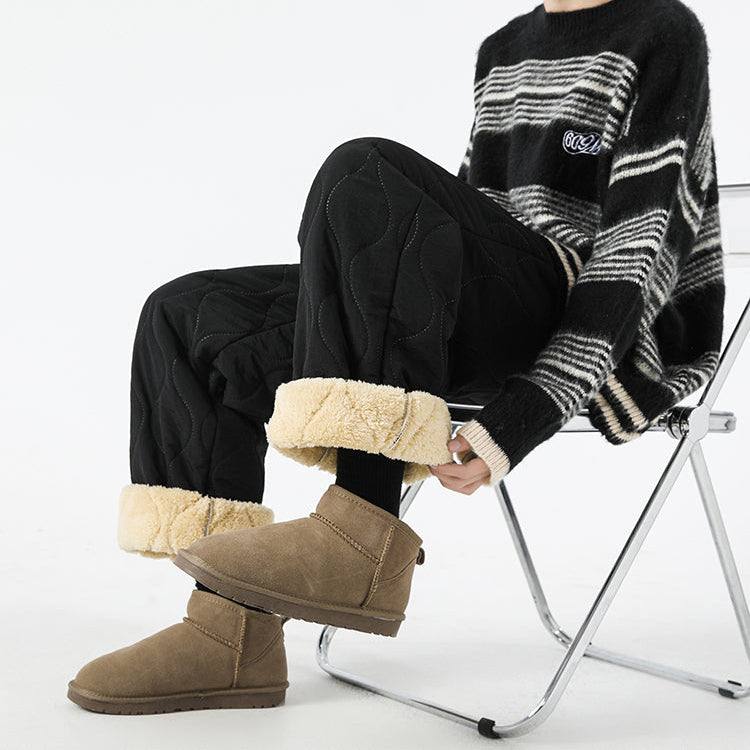 Men's Insulated Quilted Fleece-Lined Pants for Warmth-MODAUTLET
