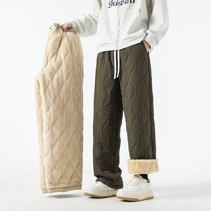 Men's Insulated Quilted Fleece-Lined Pants for Warmth-MODAUTLET