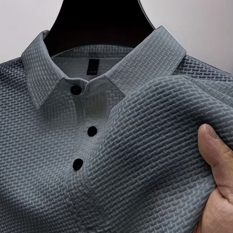 Owen | Men's Textured Knit Classic Fit Polo Shirt-MODAUTLET