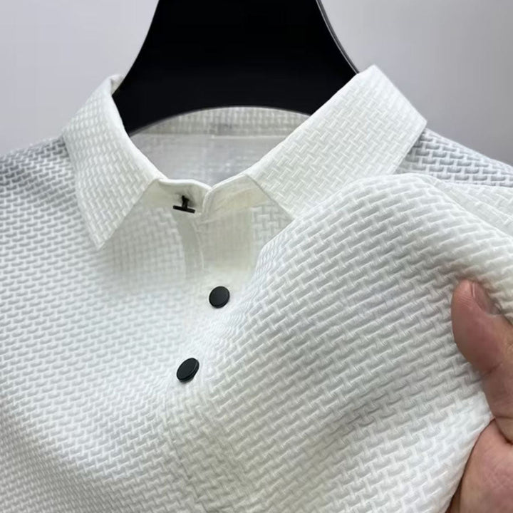 Owen | Men's Textured Knit Classic Fit Polo Shirt-MODAUTLET