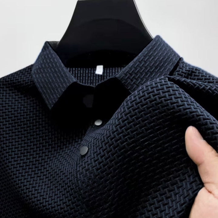 Owen | Men's Textured Knit Classic Fit Polo Shirt-MODAUTLET