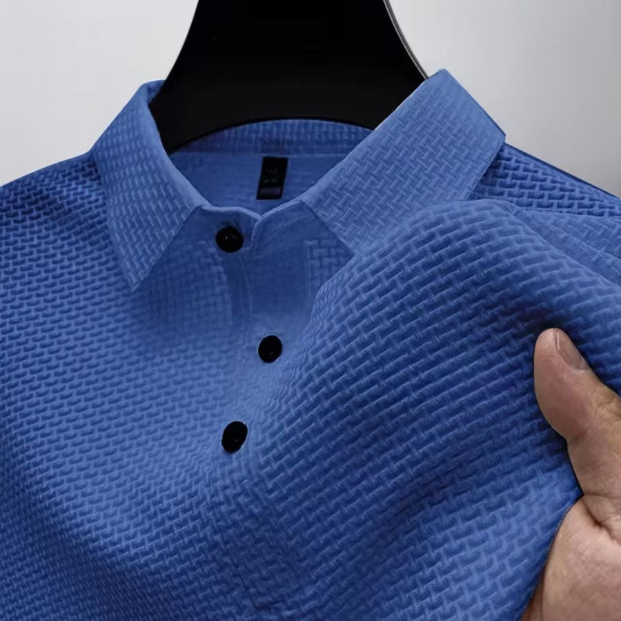 Owen | Men's Textured Knit Classic Fit Polo Shirt-MODAUTLET