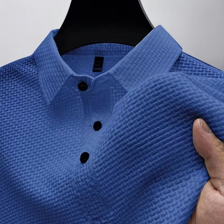 Owen | Men's Textured Knit Classic Fit Polo Shirt-MODAUTLET