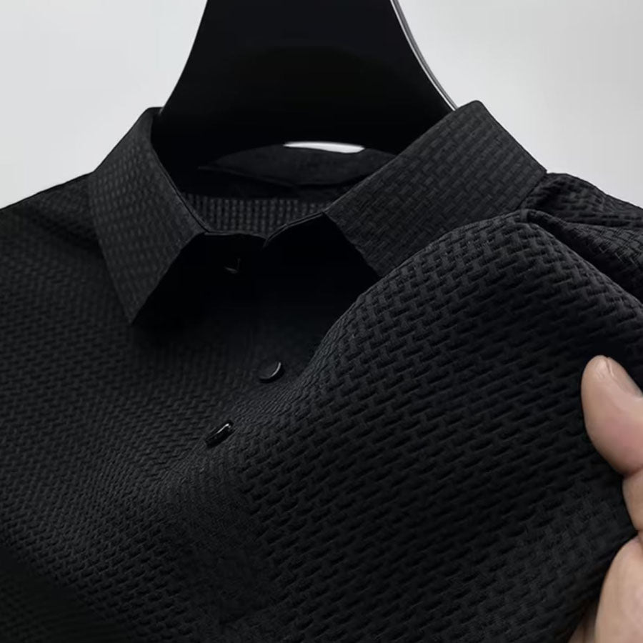 Owen | Men's Textured Knit Classic Fit Polo Shirt-MODAUTLET