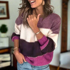 Women's Cozy Chic Colorblock Sweater Purple