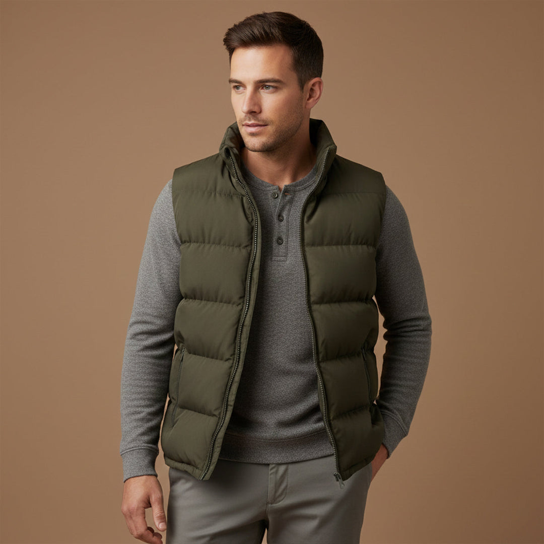 Colete masculino acolchoado, leve e quente, tipo puffer