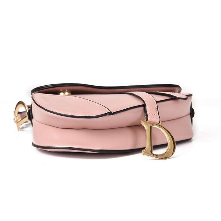 PU Leather Saddle Shoulder Bag For Women With Wide Strap-MODAUTLET