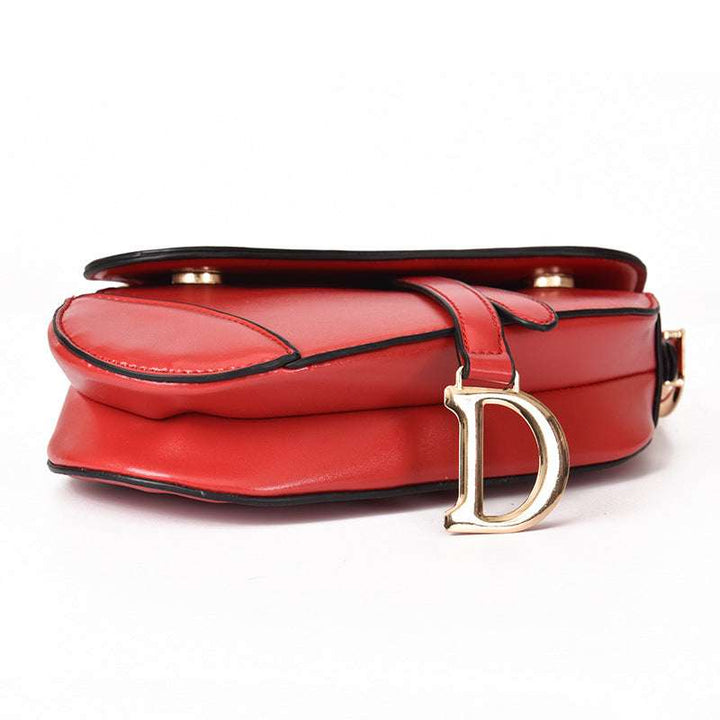 PU Leather Saddle Shoulder Bag For Women With Wide Strap-MODAUTLET