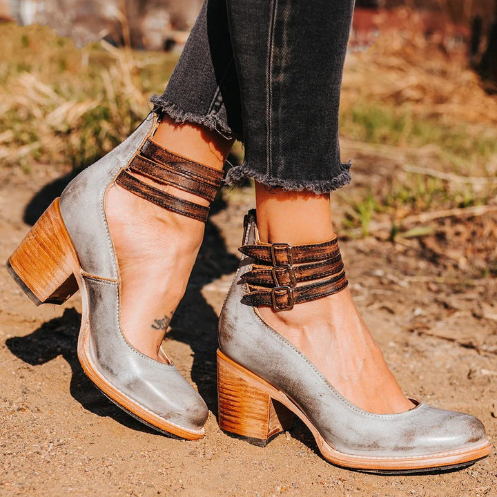Elegant Belt Buckle Strap Mary Jane Shoes for Women-MODAUTLET
