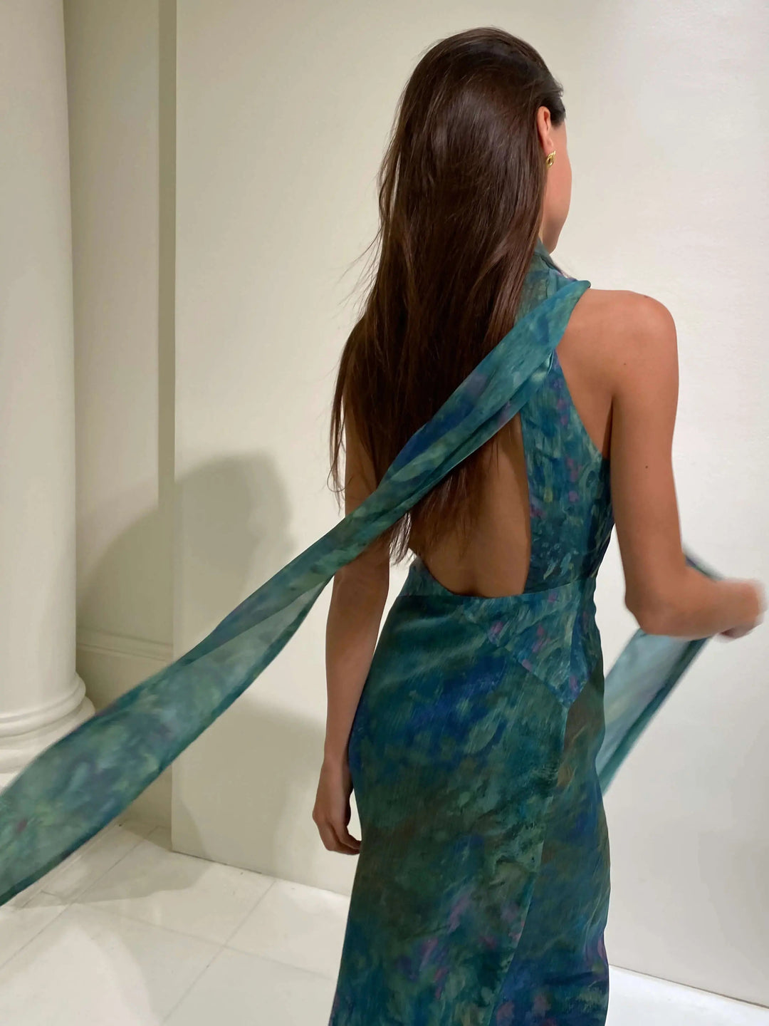 Women's Elegant Painterly Maxi Dress – Alluring Style-MODAUTLET