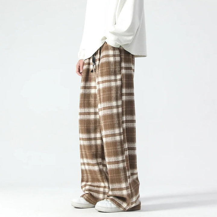 Men's Relaxed Plaid Pants-MODAUTLET