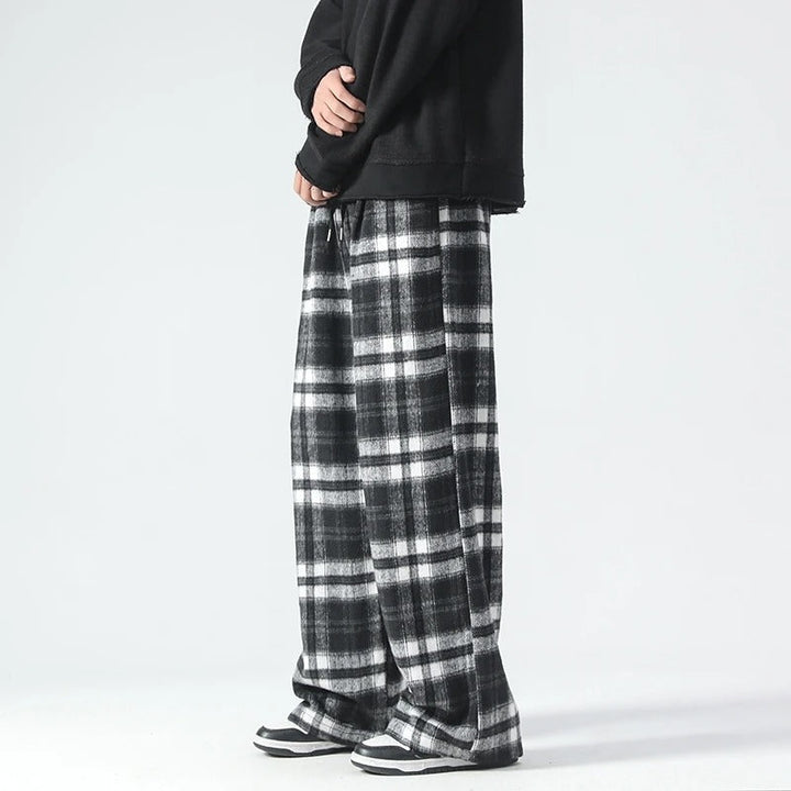 Men's Relaxed Plaid Pants-MODAUTLET