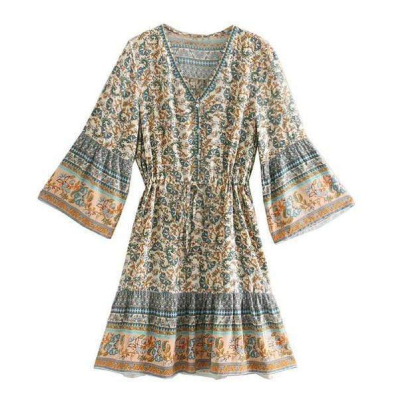 Women's Patchwork Mini Dress-MODAUTLET
