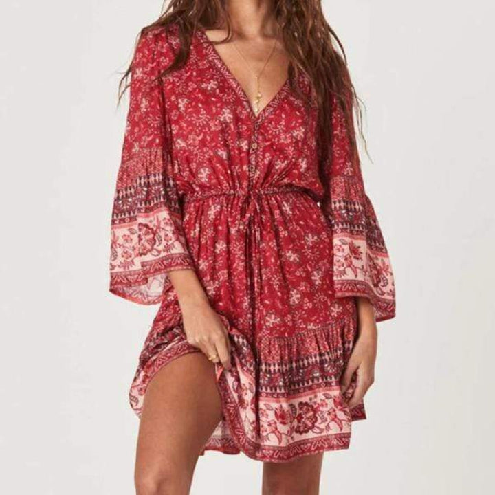 Women's Patchwork Mini Dress-MODAUTLET