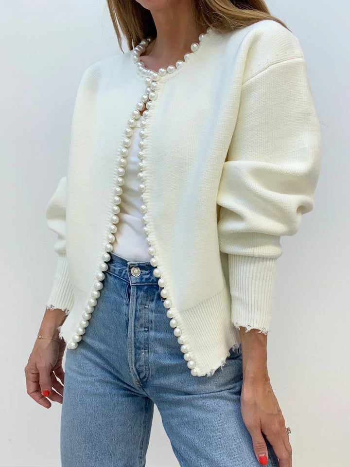 Pearl Knit Cardigan Ivory One Size