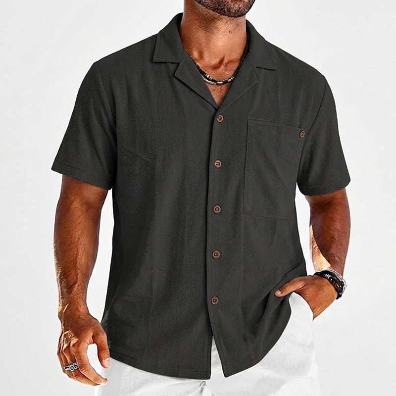 Philip | Men's Linen Short Sleeve Vacation Shirt-MODAUTLET