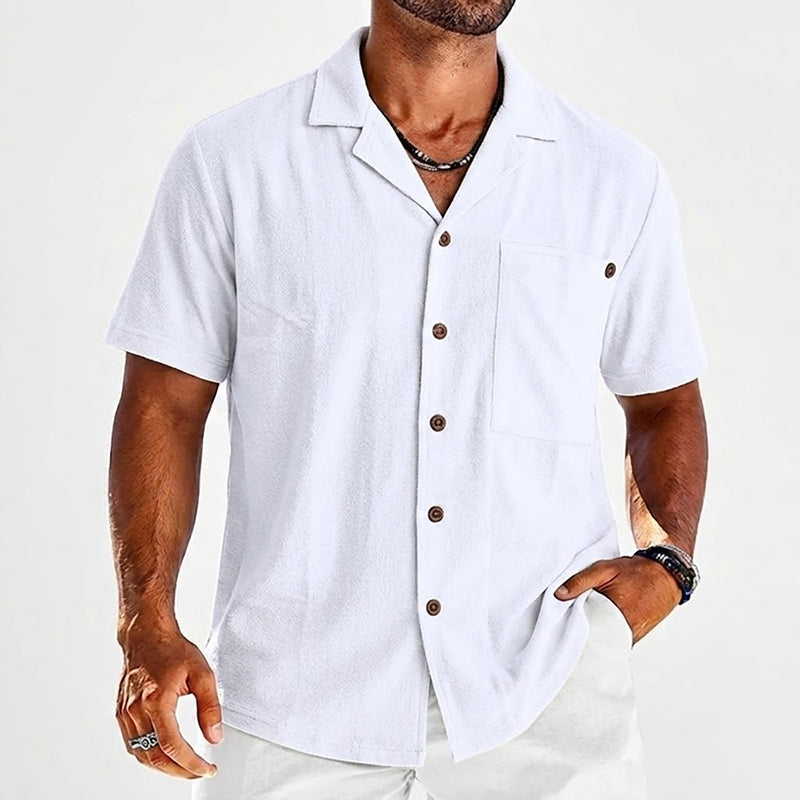 Philip | Men's Linen Short Sleeve Vacation Shirt-MODAUTLET