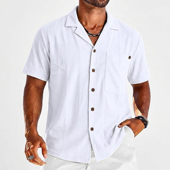 Philip | Men's Linen Short Sleeve Vacation Shirt-MODAUTLET