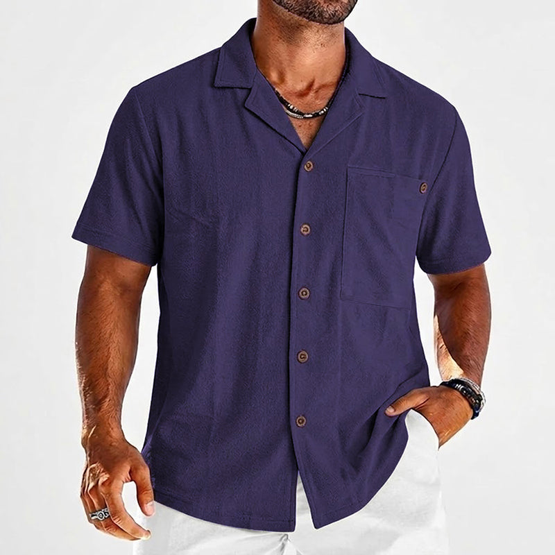 Philip | Men's Linen Short Sleeve Vacation Shirt-MODAUTLET