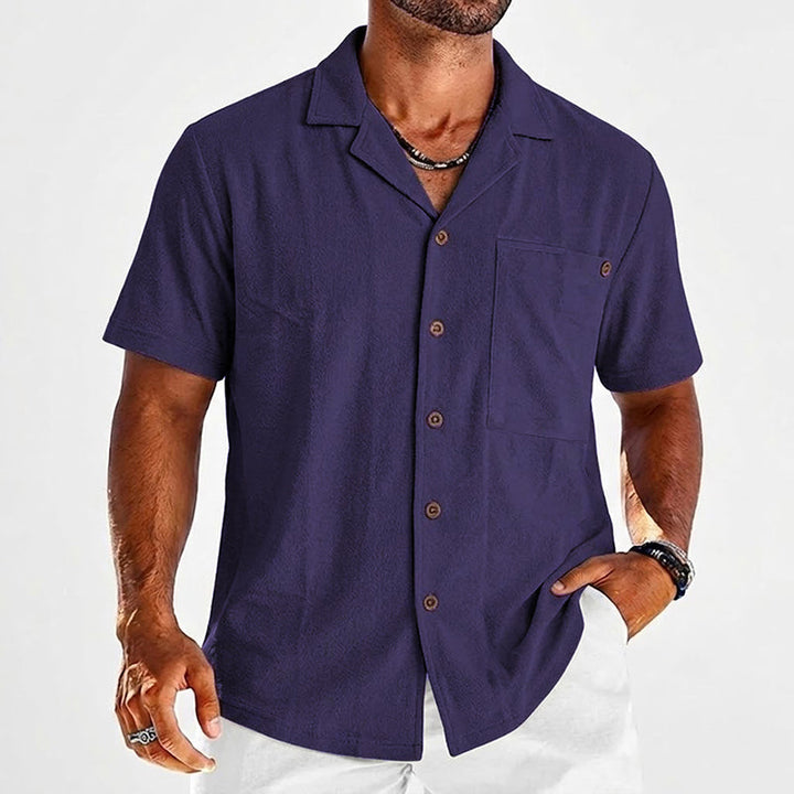 Philip | Men's Linen Short Sleeve Vacation Shirt-MODAUTLET