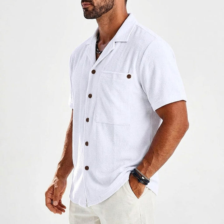 Philip | Men's Linen Short Sleeve Vacation Shirt-MODAUTLET