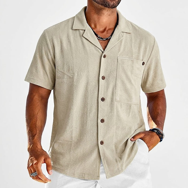 Philip | Men's Linen Short Sleeve Vacation Shirt-MODAUTLET