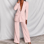 Elegant Womens Blazer and Pants Set for Formal Wear Light pink