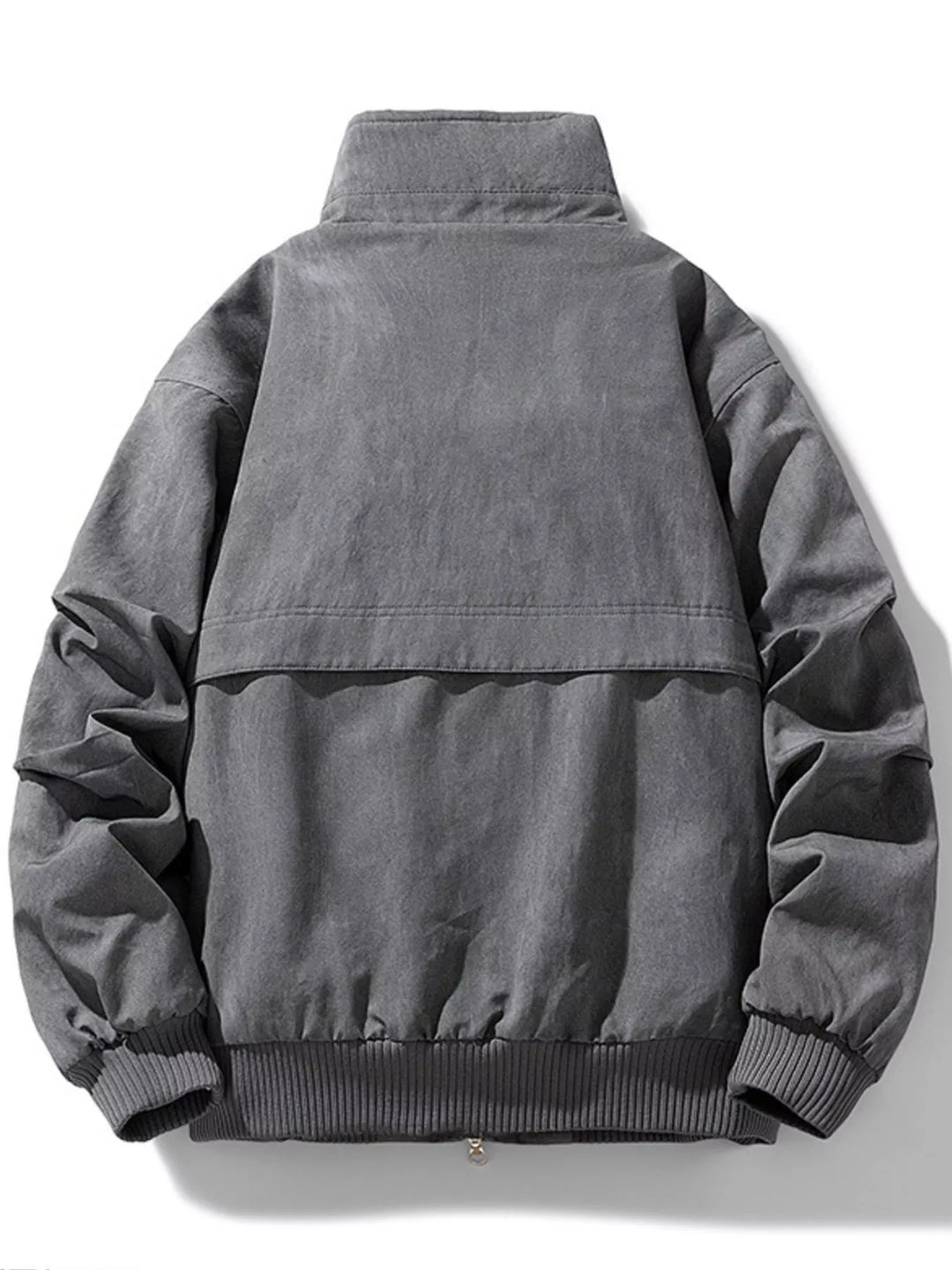 Plus-Size Sherpa Lined Bomber Jacket for Men