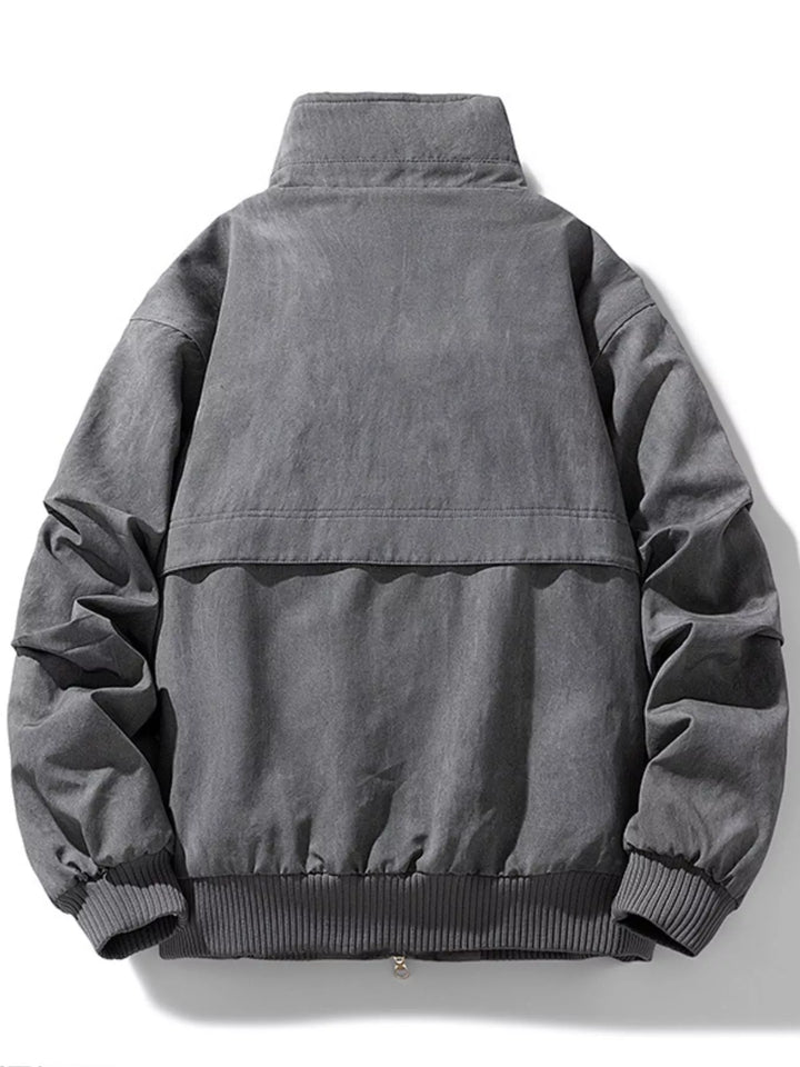 Plus-Size Sherpa Lined Bomber Jacket for Men