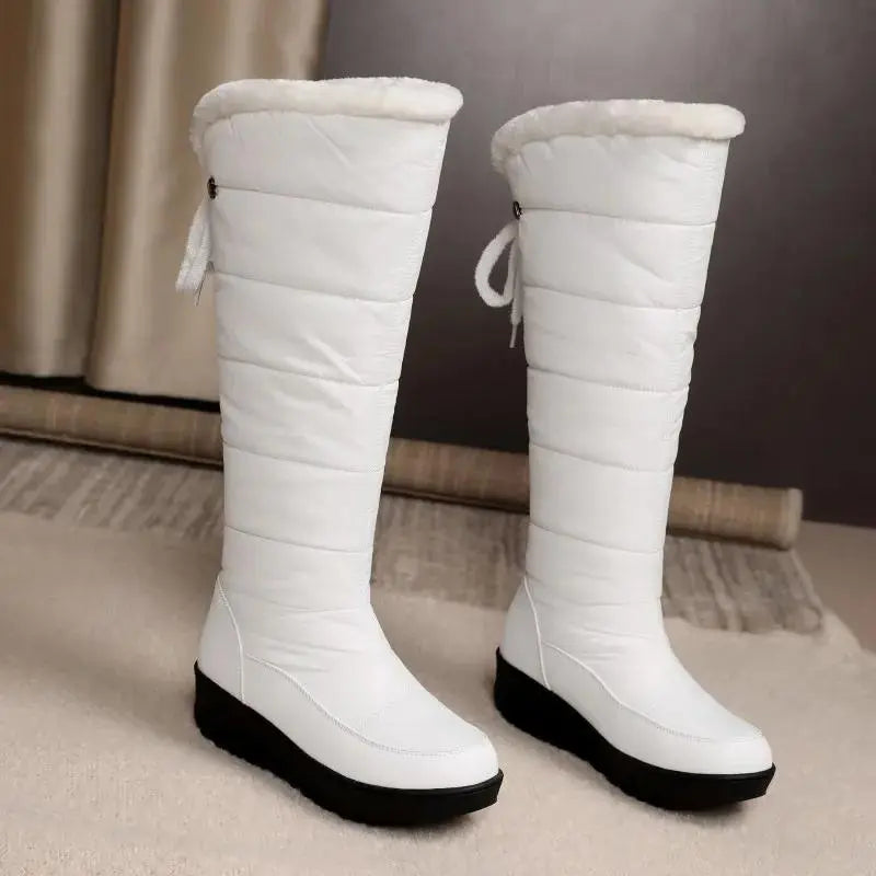 Women's Cozy Plush Lace-Up Winter Boots – Elegant Style