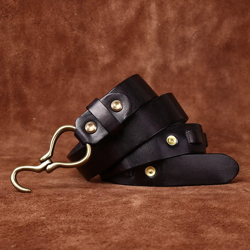Premium Leather Belt for Men Black Onyx