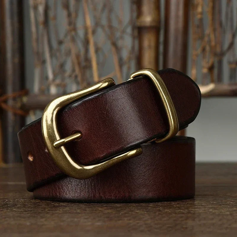 Premium Leather Belt for Men Mahogany Brown