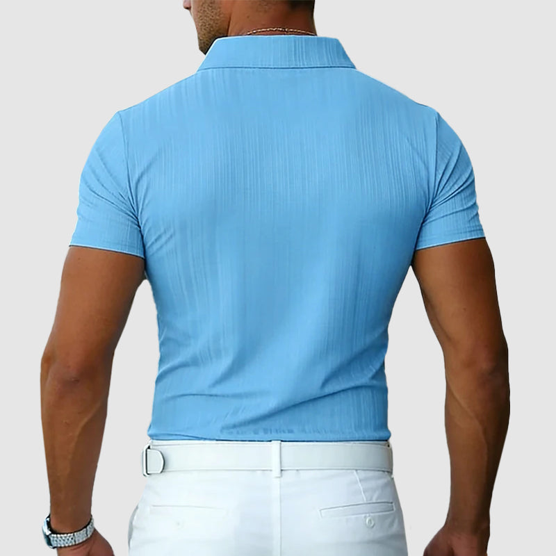 Preston | Men's Knit Button-Front Polo Shirt-MODAUTLET