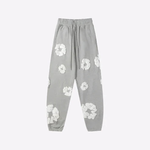 Home Base Mood — Printed Denim-Style Sweatpants – Unisex Casual Wear