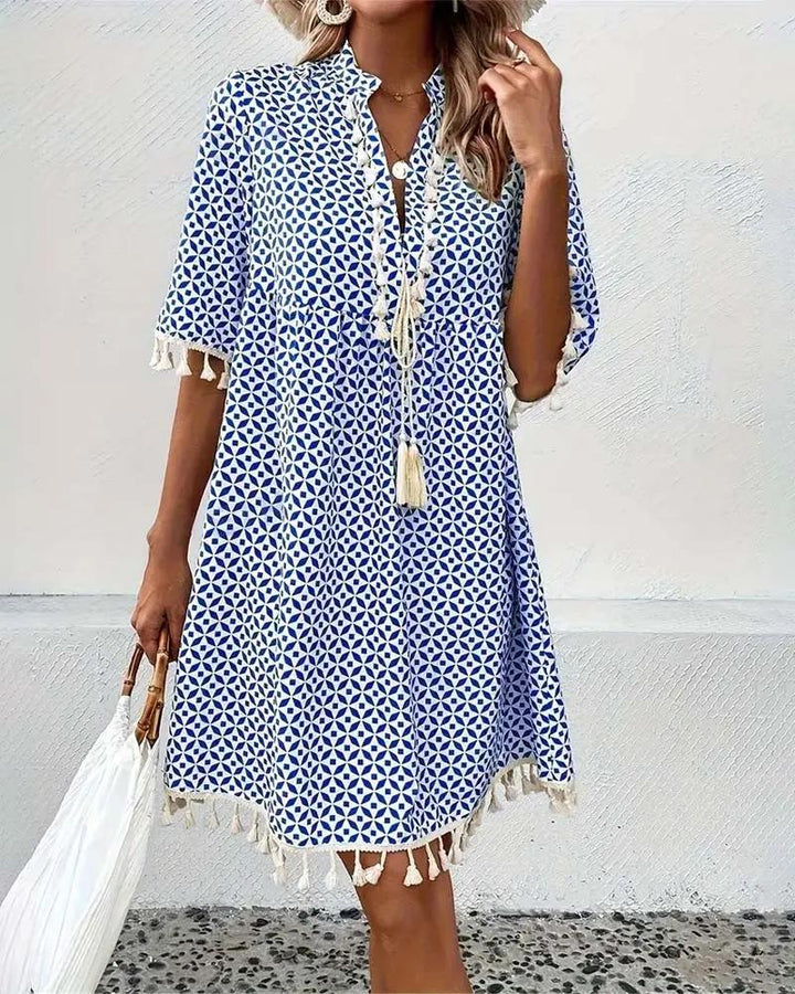 Women's Stylish Printed Mini Dress – Comfortable Summer Fashion-MODAUTLET