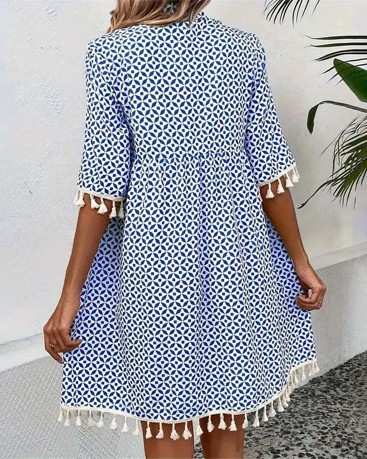 Women's Stylish Printed Mini Dress – Comfortable Summer Fashion-MODAUTLET