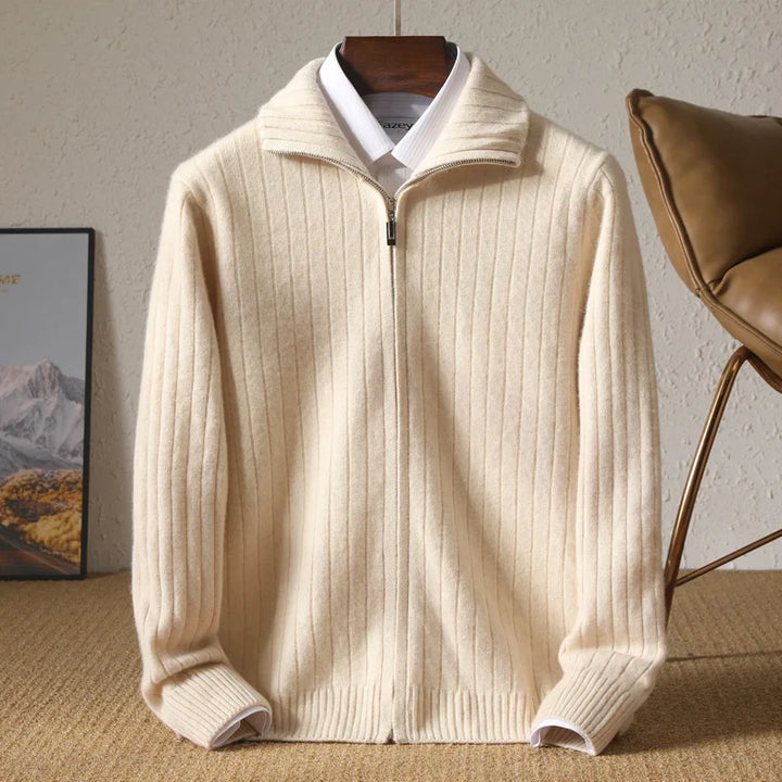 Pure Wool Cardigan - Cozy & Stylish Beige