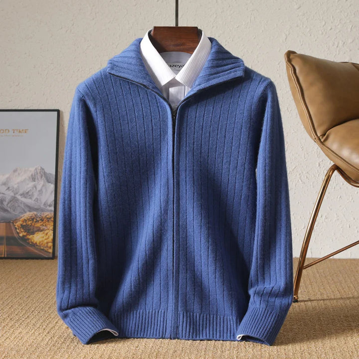 Pure Wool Cardigan - Cozy & Stylish Blue