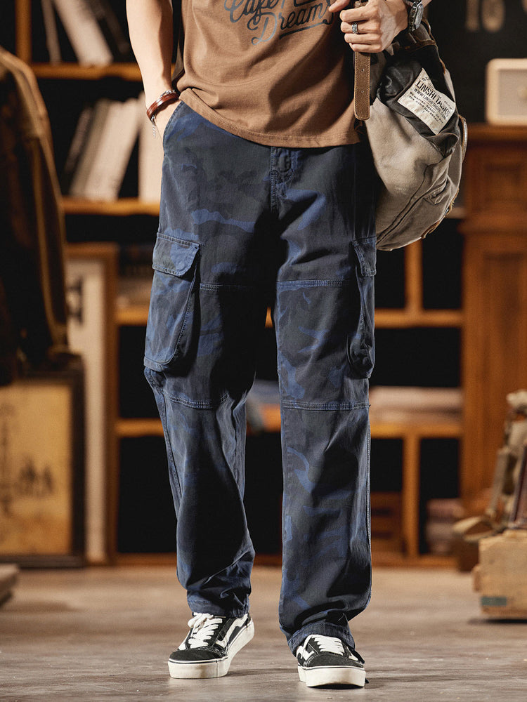 Men's Vintage-Inspired Camo Cargo Pants