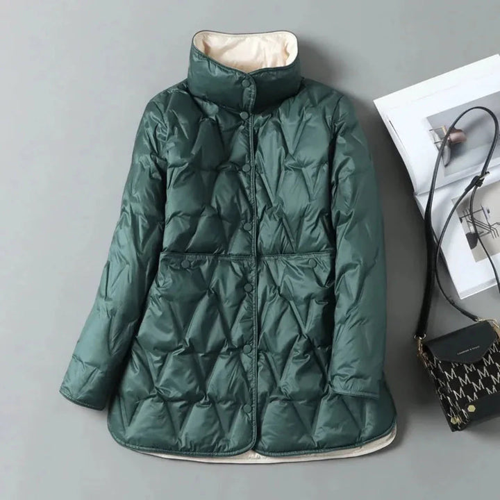 Quilted Down Jacket for Ultimate Warmth Forest