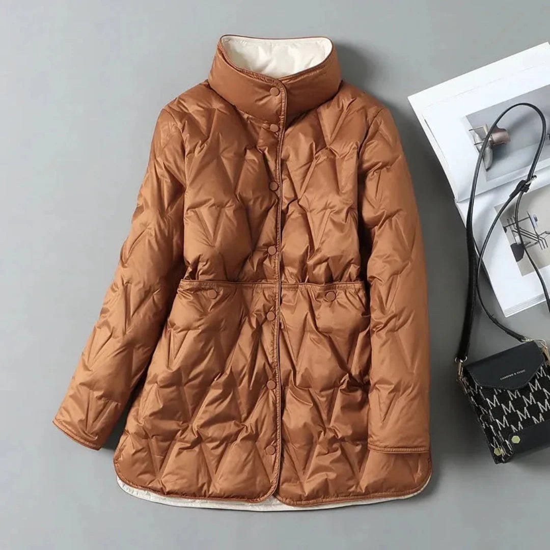 Quilted Down Jacket for Ultimate Warmth Rust