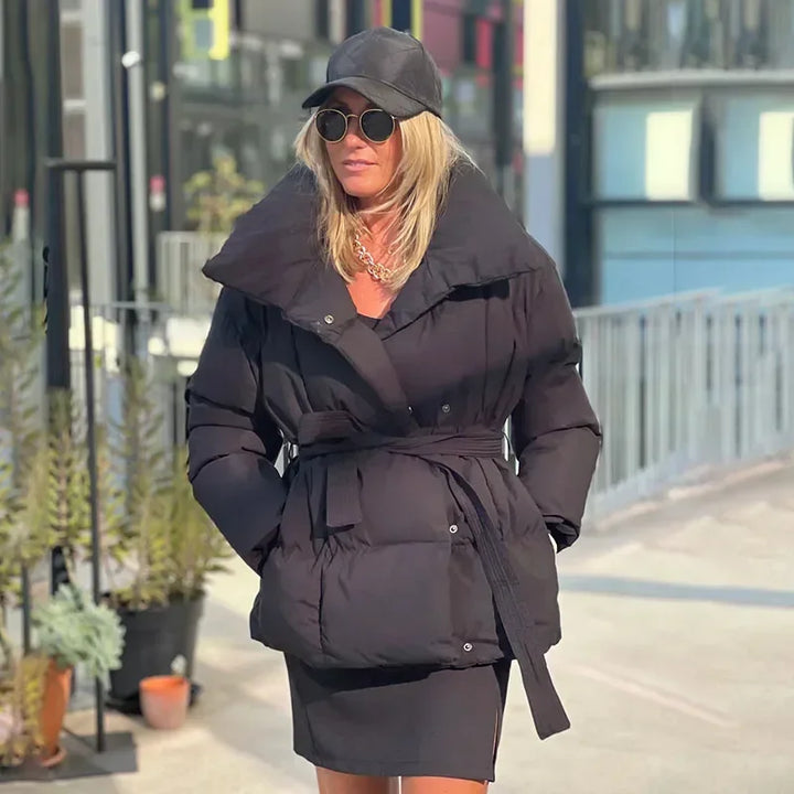 Quilted Jacket For Women Warm Lightweight Winter Outerwear Black