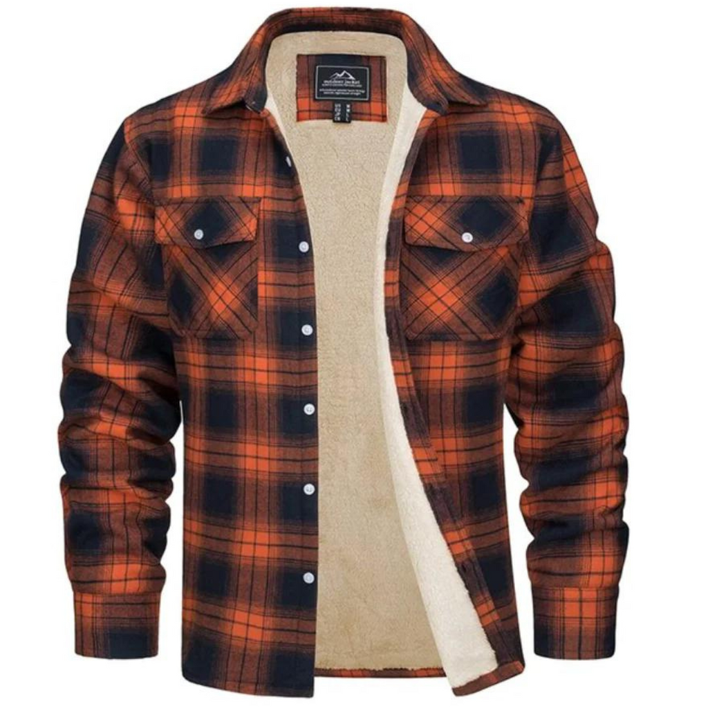 Men's Fleece-Lined Plaid Shirt Jacket
