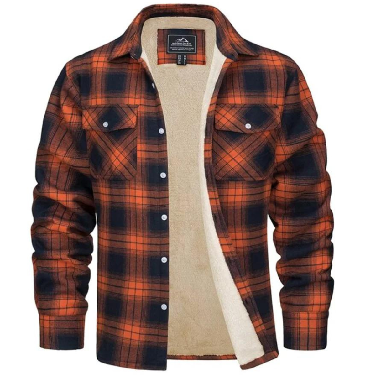 Men's Fleece-Lined Plaid Shirt Jacket