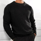 Classic Crewneck Sweater for Men Black